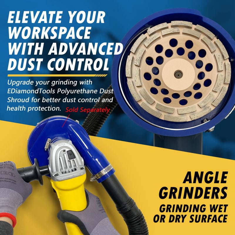 EDiamondTools عجلات طحن الماس 7" للخرسانة أو البناء، 24 قطعة مزدوجة الصفوف، 30/40 حبيبات، رابطة متوسطة، 5/8"-11 محور - Image 5
